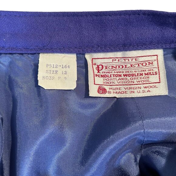 Pendleton 100% Virgin Wool Skirt Suit Set Womens Size 12 Petite USA Made Vintage - Picture 12 of 15